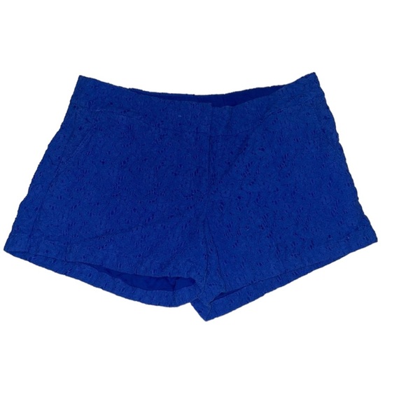 Jessica Simpson royal blue lace shorts button/zip front size 7/8. - Picture 1 of 8
